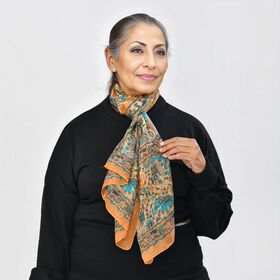 Geschmeidiger Luxuriöser 100% Seiden-Schal, 50 x 160 cm, orange