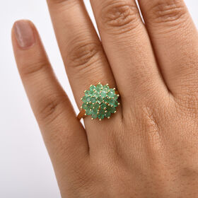 Socoto Smaragd Ring 925 Silber 750 Gelbgold Vermeil (Größe 17.00) ca. 1,98 ct