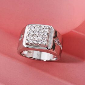 Lustro Stella weißer Zirkonia Herrenring