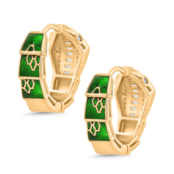 Wei&szlig;er Zirkonia Ohrringe Nickelfreies Messing emailliert image number 5