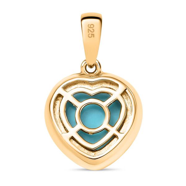 EINAMLIGES ANGEBOT - AA Amerikanischer natürlicher Sleeping Beauty Türkis Anhänger, 925 Silber 750 Gelbgold Vermeil ca. 3.04 ct image number 5