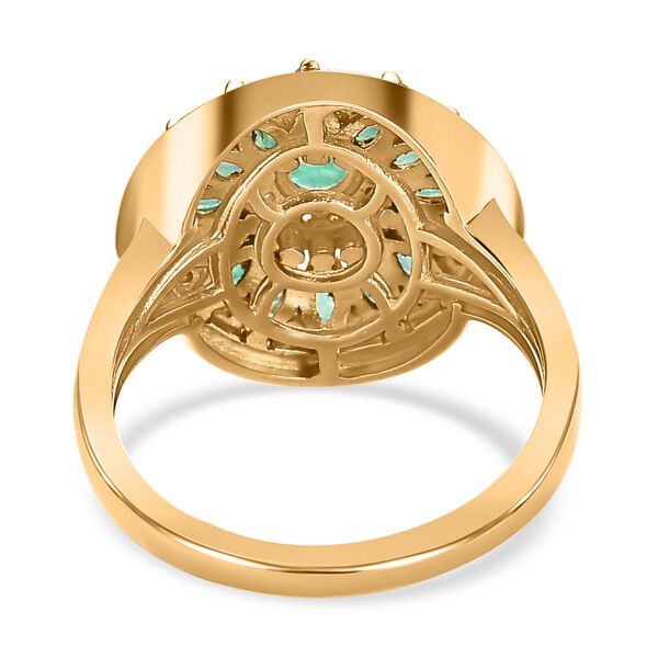 Smaragd und Zirkon Ring- 1,65 ct. image number 6