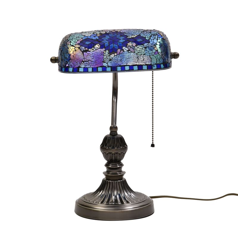 Mosaik-Tischlampe, Größe:26x25x35cm, blau, Glühbirne nicht enthalten image number 0