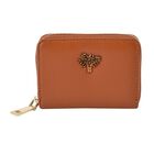 Close out Deal - Portemonnaie aus echtem Leder mit filigranen, baumförmigen Beschlägen, 10.5x2x8, Braun