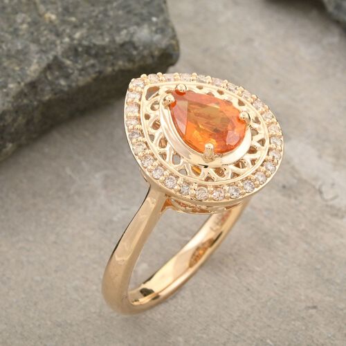 LUXORO zertifiziert und geprüft AAA Fanta Granat und Diamant Ring in 417 Gold - 1,60 ct. image number 1