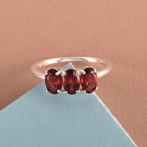 Roter Granat-Ring, 925 Silber  ca. 1,66 ct image number 2