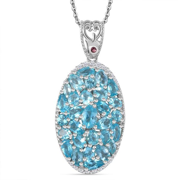 Betroka blauer Apatit und Zikon-Anhänger mit 50cm Kette - 6,49 ct. image number 0