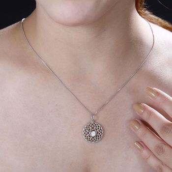 Moissanit Anh&auml;nger, 925 Silber rhodiniert, 0,44 ct.