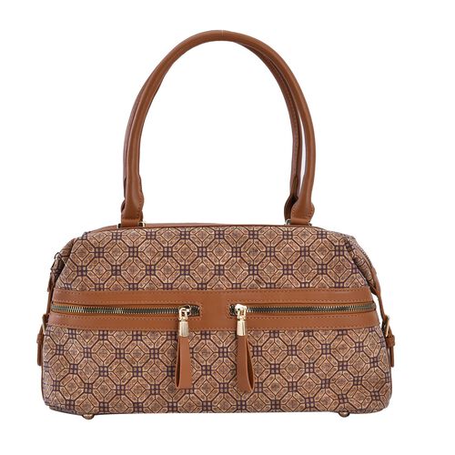 Handtasche aus Naturkork mit RFID-Schutz, braun gemustert image number 0