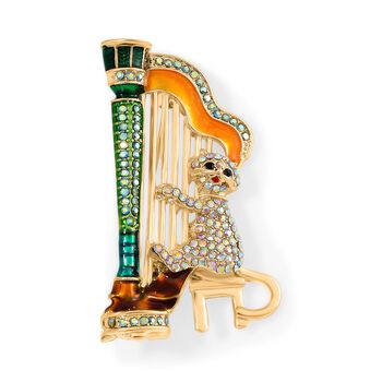 Mehrfarbiger Kristall Brosche emailliert