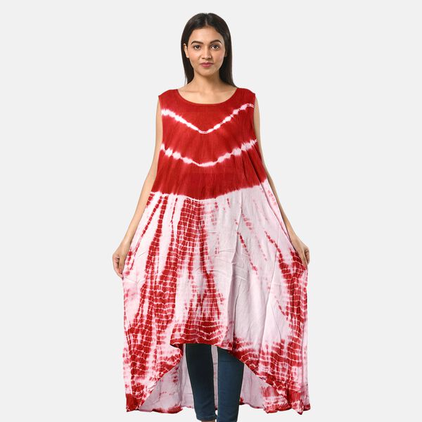 Tie Dye Kleid, Einheitsgr&ouml;&szlig;e, Rot