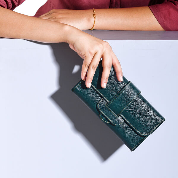 100% echte Leder Geldbörse mit RFID Schutz, 18.50x10.50 cm, Grau image number 9