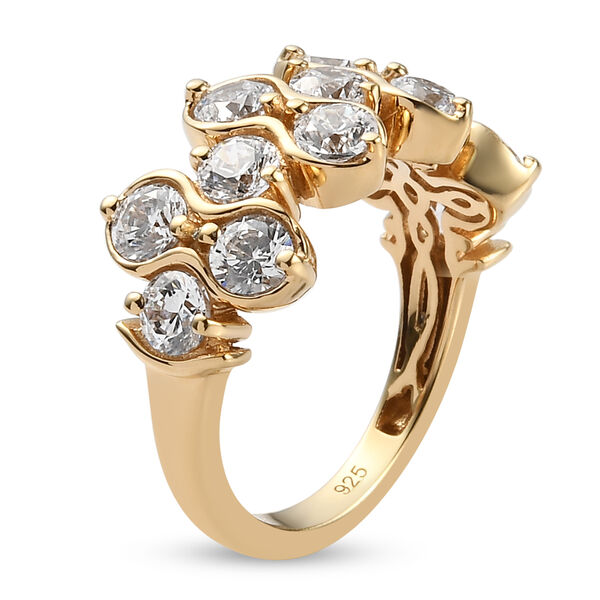 LUSTRO STELLA - feinster Zirkonia-Ring, 925 Silber vergoldet image number 4