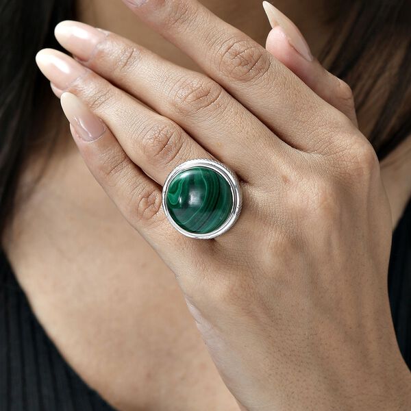 Malachit Ring Edelstahl (Gr&ouml;&szlig;e 16.00) ca. 34,88 ct image number 3