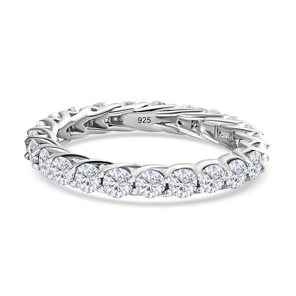 Moissanit Ring 925 Silber platiniert (Gr&ouml;&szlig;e 19.00) ca. 1,93 ct