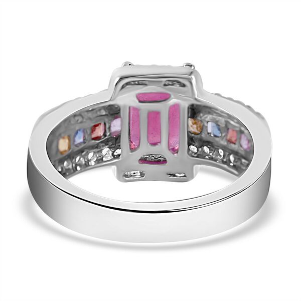 AA afrikanischer Rubin, mehrfarbiger Saphir und Zirkon-Ring - 3,04 ct. image number 3