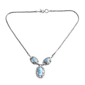 Royal Bali - Larimar Halskette ca. 50 cm 925 Silber ca. 18.29 ct