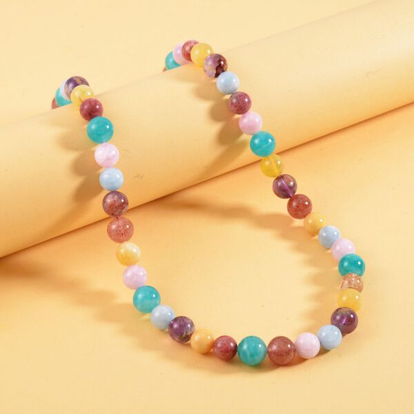 AAA Mehrfarbig Edelsteine, Roter Granat Halskette ca. 50 cm 925 Silber rhodiniert ca. 414.09 ct image number 2