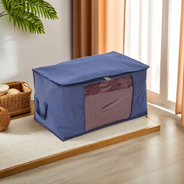 Aufbewahrungsboxen Set aus 3, Sichtfenster, 60 x 30 x 45 cm, Navy image number 1