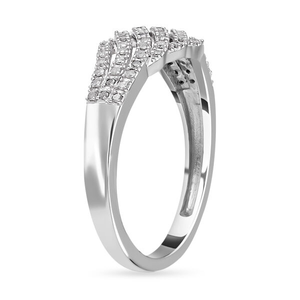 Weißer Diamant Ring, 925 Silber platiniert (Größe 20.00) ca. 0.33 ct image number 4