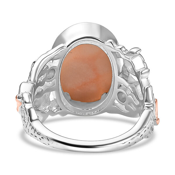 D'joy AA Natrolith, Nat&uuml;rlicher Rhodolith Granat Ring 925 Silber (Gr&ouml;&szlig;e 19.00) ca. 5.90 ct image number 6