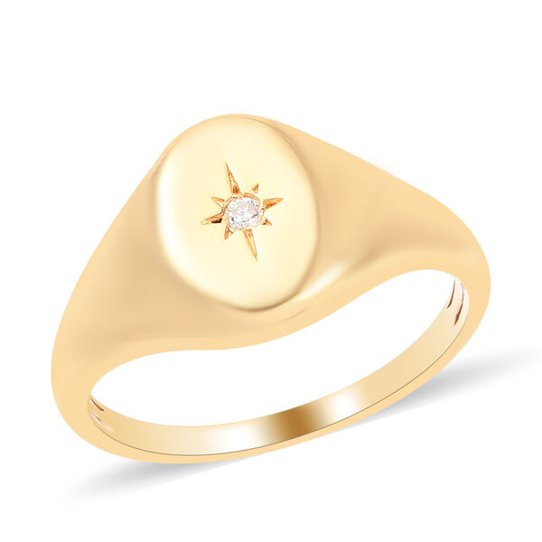 Diamant Ring 925 Silber 585 Vergoldet