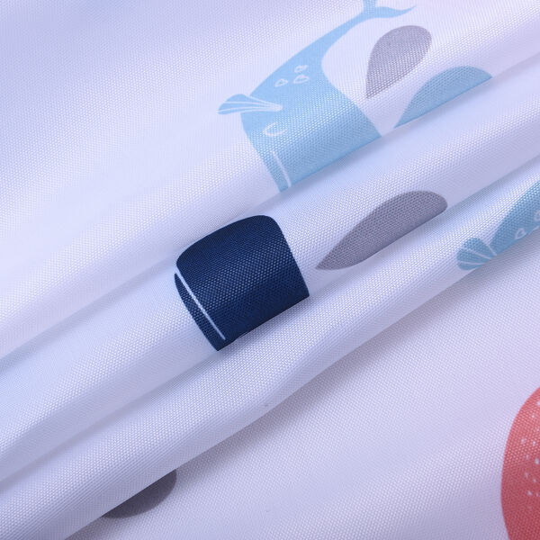 Duschvorhang mit 12 Haken und Wal-Muster, Weiß image number 2