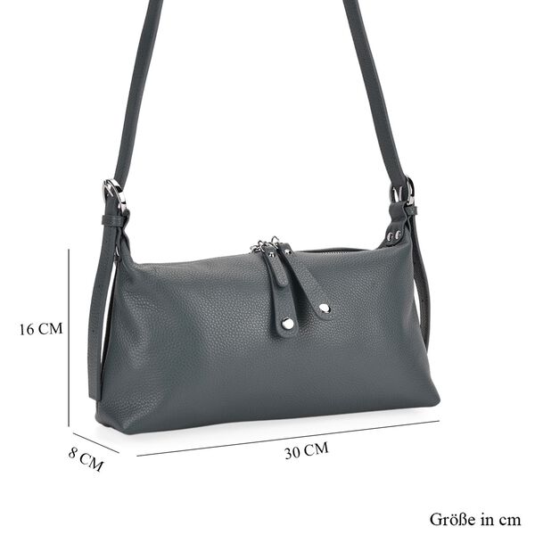 Crossbody-Bag aus Echtleder im Soft-Design, 30x8x16 cm, Blau image number 8