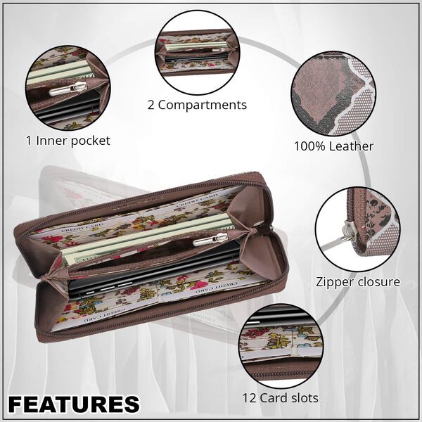 Echtleder Brieftasche mit Schlangenleder-Prägung und RFID-Schutz, hellbraun image number 2