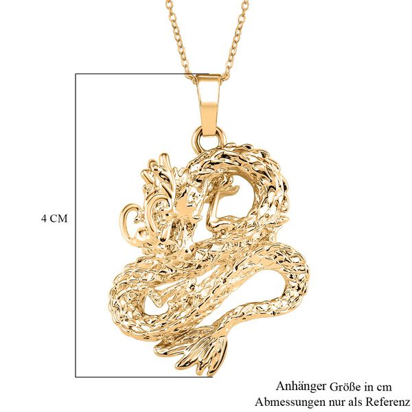 Drachen-Anhänger mit 44,5+5cm Kette in Goldton image number 5