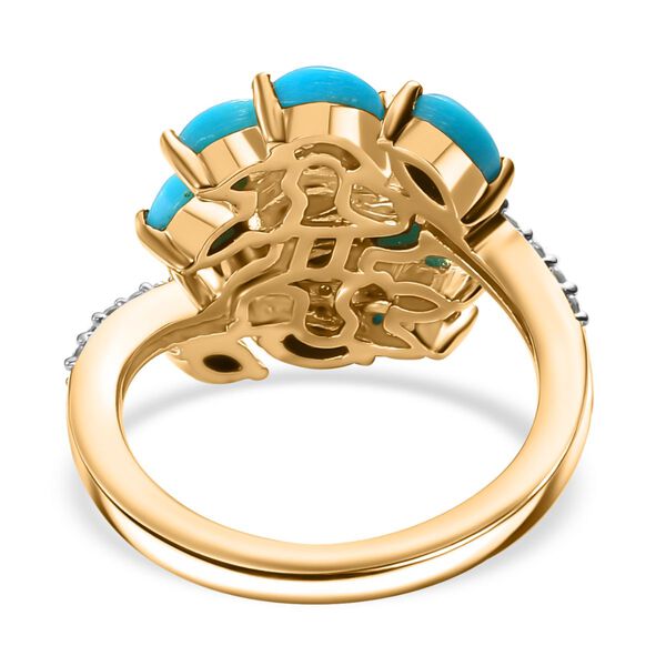 AA Amerikanischer nat&uuml;rlicher Sleeping Beauty T&uuml;rkis und Zirkon Ring - 2,35 ct. image number 6