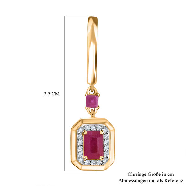 D'Joy afrikanische Rubin und Zirkon Ohrringe - 2,33 ct. image number 6