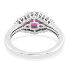 Afrikanischer Rubin und Zirkon-Ring, (Fissure gefüllt), 925 Silber platiniert image number 5