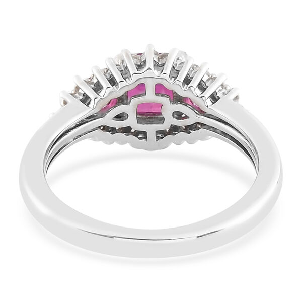 Afrikanischer Rubin und Zirkon-Ring, (Fissure gefüllt), 925 Silber platiniert image number 7