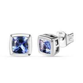 Tansanit Ohrringe, 925 Silber rhodiniert - 1,13 ct.