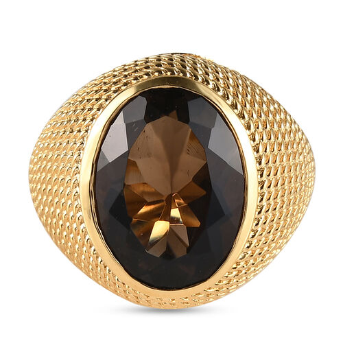 Rauchquarz-Ring, goldfarben  ca. 8,94 ct image number 0