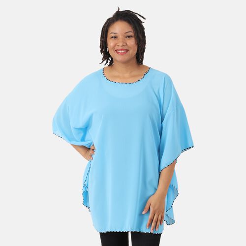 Chiffon T-Shirt, Einheitsgröße Hellblau image number 0