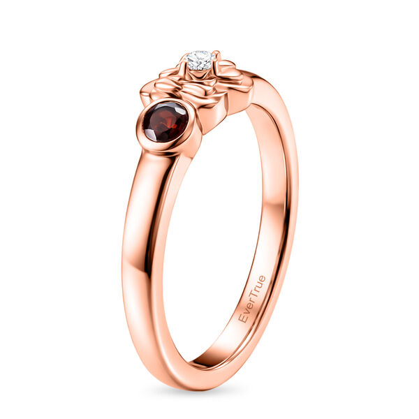 EverTrue Mosambik Granat und Moissanit Ring - 0,20 ct. image number 4