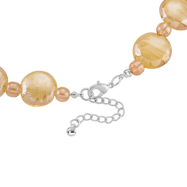 Champagner Glas-Perlen 53,25cm Halskette und flexibles Armband im Murano-Stil image number 4
