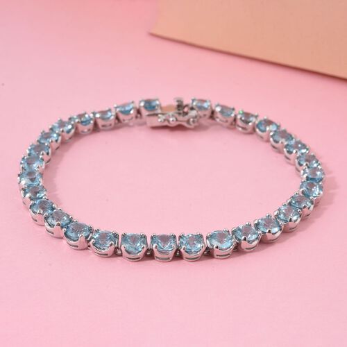 AA Blauer Zirkon Armband ca. 19 cm 925 Silber rhodiniert ca. 24,77 ct. image number 1