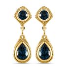 London Blau Topas Ohrringe, 925 Silber vergoldet ca. 4.20 ct