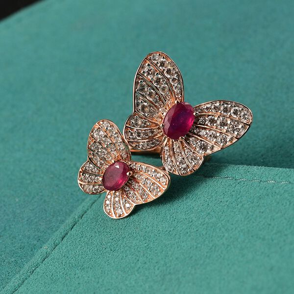 GP Trionfo Kollektion - AA Afrikanischer Rubin, Zirkon und Kanchanaburi blauer Saphir-Ring - 3,76 ct. image number 2