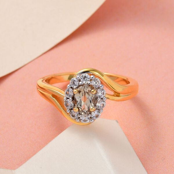 AAA Turkizit und wei&szlig;er Zirkon-Ring - 0,96 ct. image number 2