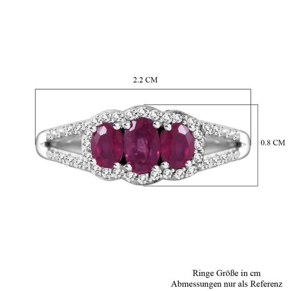 Afrikanischer Rubin und Zirkon-Ring - 1,14 ct. image number 4