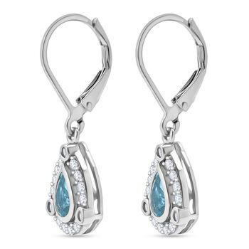 D'Joy AA blaue und wei&szlig;e Zirkon Ohrringe - 1,89 ct.