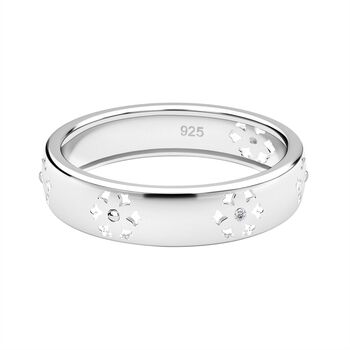 Wei&szlig;er Diamant Ring, 925 Silber (Gr&ouml;&szlig;e 16.00)