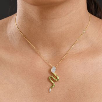 GP Trionfo Kollektion- Wei&szlig;er Zirkon und blauer Saphir Anh&auml;nger mit 50cm Kette - 0,25 ct.