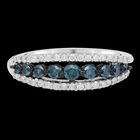 Blauer und Weißer Diamant Ring 925 Silber platiniert  ca. 0,50 ct image number 1