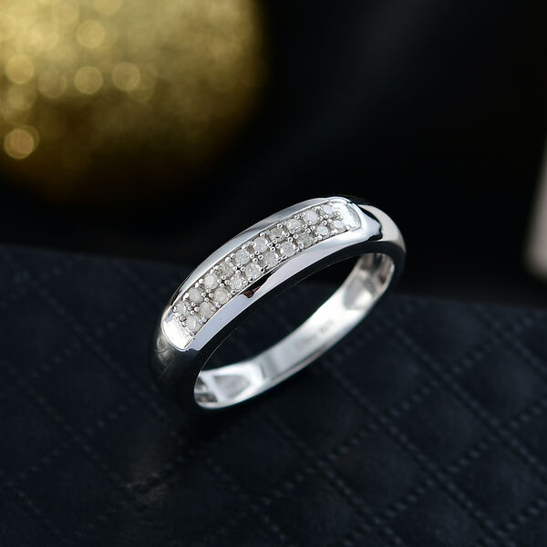 D'Joy Wei&szlig;er Diamant Ring 925 Silber rhodiniert (Gr&ouml;&szlig;e 17.00) 0.12 ct image number 1