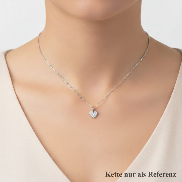 LUSTRO STELLA wei&szlig;er Zirkonia Herz Anh&auml;nger image number 2